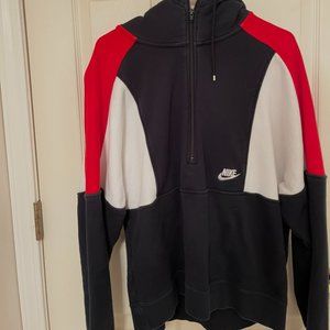 Nike Black and Red zip Up Hoodie